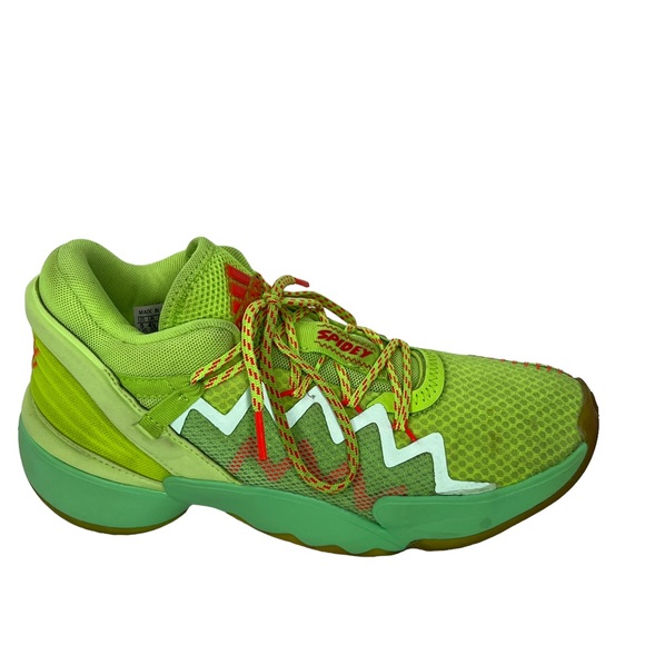 Adidas Marvel × D.O.N. Issue 2 Spidey Sense Neon Green Basketball Shoes Size 5 - Picture 2 of 12